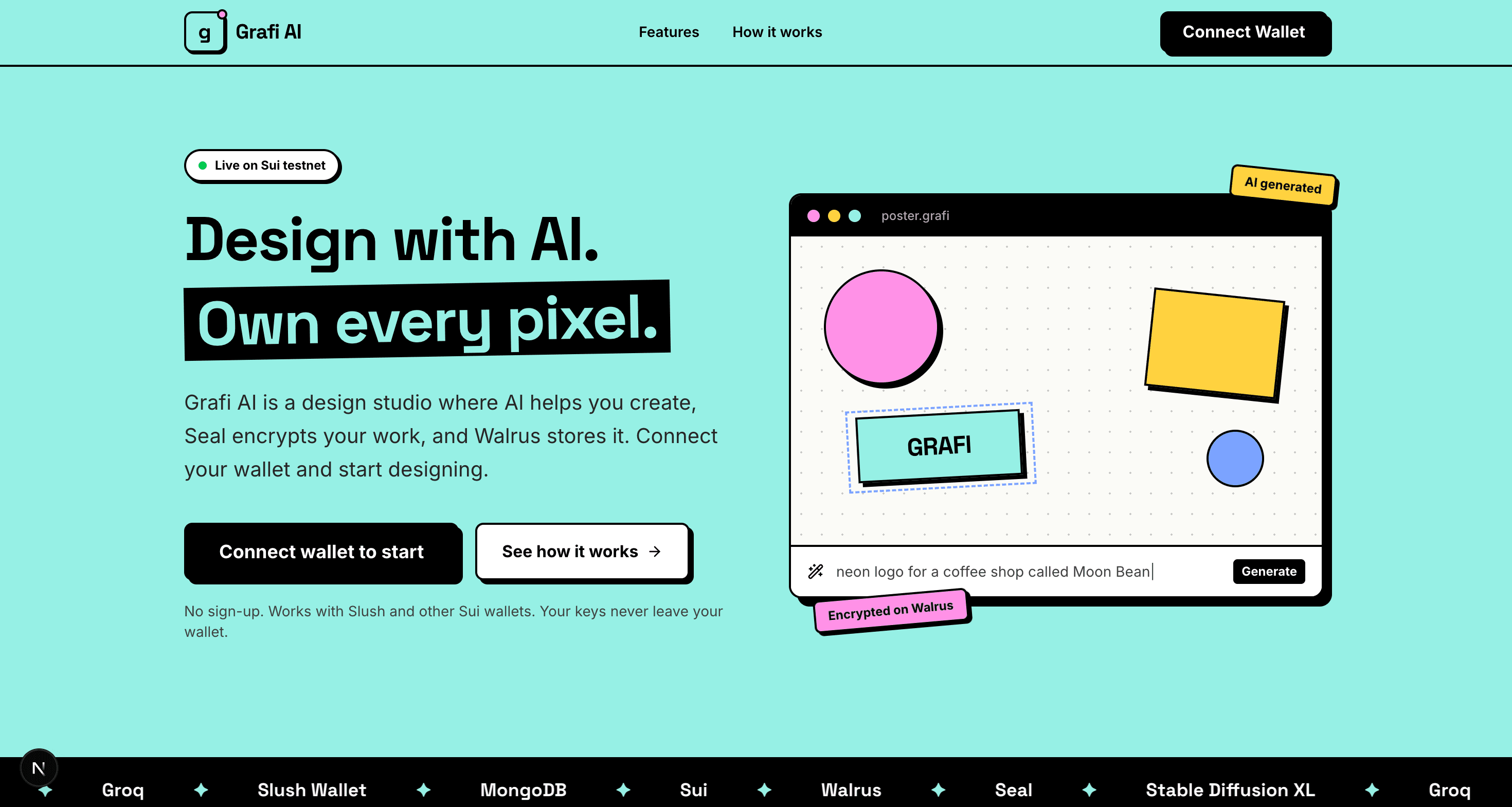 Screenshot of grafi ai